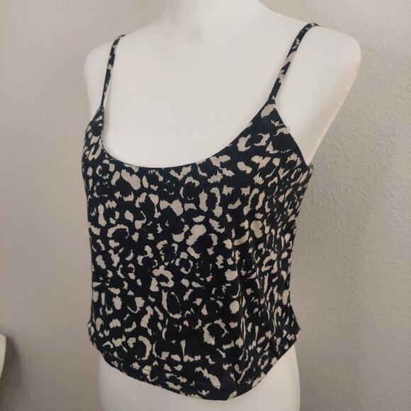 Leopard Print Double Lined Crop Top -Size Medium - Full Tilt - Picture 1 of 5